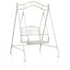 vidaXL Banco Columpio Acero 113 x 121,5 x 168 cm Blanco antiguo