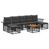vidaXL Conjunto de sof&aacute;s de exterior 8 uds. Negro y Gris oscuro