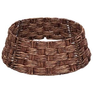 vidaXL Collar para &aacute;rbol de Navidad Redondo Madera Marr&oacute;n