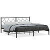vidaXL Estructura cama sin colch&oacute;n con cabecero metal negro 200x200 cm