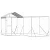vidaXL Perrera de exterior con techo acero galvanizado plata 4x4x2,5 m