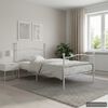 vidaXL Cama con somier sin colch&oacute;n metal blanco 90x200 cm