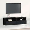 vidaXL Mueble de TV Montado en la Pared Roble Negro 100 x 30 x 30 cm
