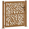 vidaXL Puerta de jard&iacute;n 100x100 cm de acero corten con dise&ntilde;o de trazos
