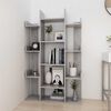 vidaXL Librería de madera contrachapada gris hormigón 86x25,5x140 cm