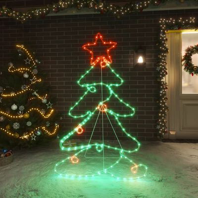 vidaXL Figura de árbol de Navidad con 144 LED 88x56 cm