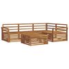 vidaXL Conjunto de sof&aacute;s de exterior 5 uds. Natural
