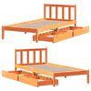 vidaXL Estructura de cama sin colch&oacute;n madera maciza marr&oacute;n 75x190 cm
