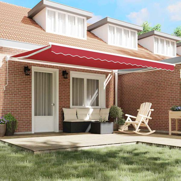 vidaXL Toldo Manual Rojo 450 x 300 x 165 cm Poli&eacute;ster y metal