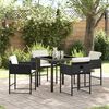 vidaXL Conjunto de Comedor de Jard&iacute;n 5 pcs Negro rat&aacute;n sint&eacute;tico