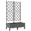 vidaXL Jardinera con enrejado y ruedas 2 uds. Gris Claro PP