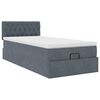 vidaXL Estructura cama otomana colch&oacute;n terciopelo gris oscuro 90x190cm