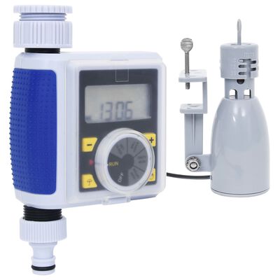 vidaXL Temporizador de agua digital salida única y sensor de humedad
