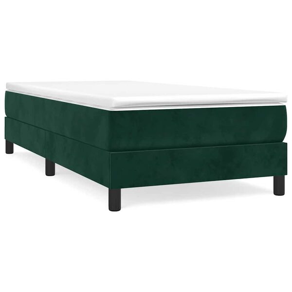 vidaXL Estructura de cama con somier terciopelo verde oscuro 90x190cm