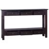 vidaXL Mesa consola de madera maciza caoba negro caf&eacute; 120x30x75 cm