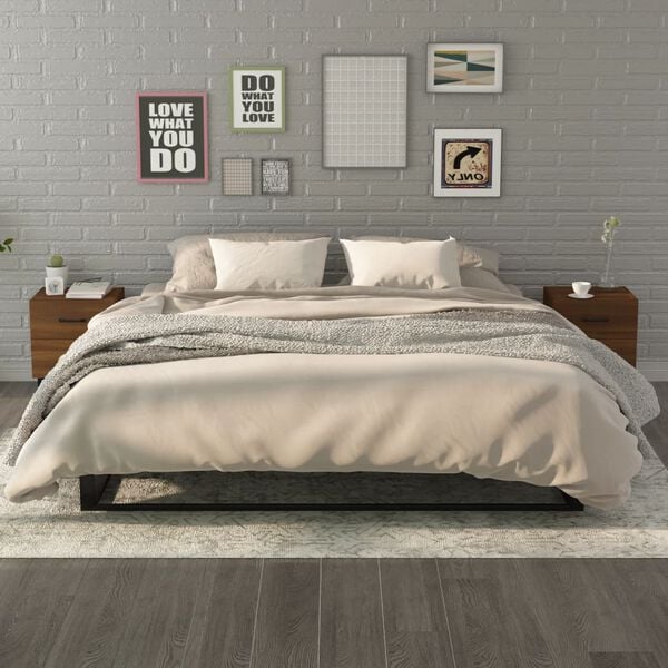 vidaXL Mesita de noche 2 unidades roble marr&oacute;n 40x35x47,5 cm