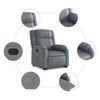 vidaXL Sill&oacute;n reclinable elevable cuero artificial gris