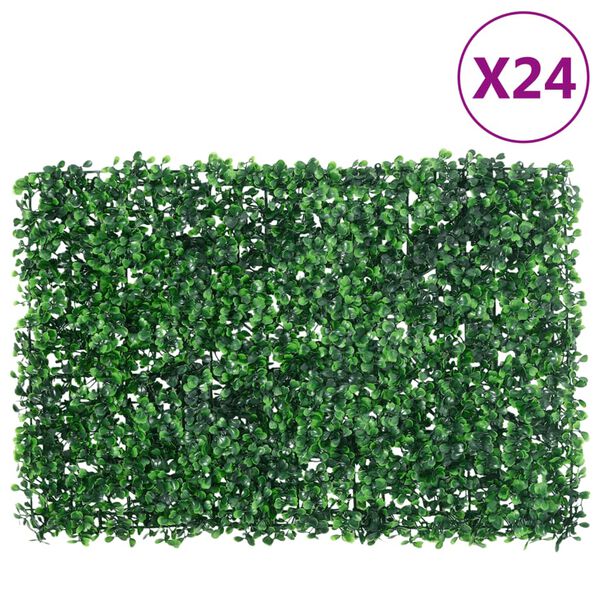 &nbsp;vidaXL Valla de hojas de arbusto artificial 24 uds verde 40x60 cm