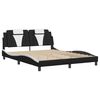vidaXL Estructura de cama Viana con LED sin colch&oacute;n negro blanco 160x200 cm