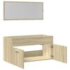 vidaXL Set de muebles de ba&ntilde;o 2 pzas madera contrachapada roble Sonoma