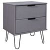 vidaXL Mesita de noche madera maciza de pino gris 45x39,5x57 cm