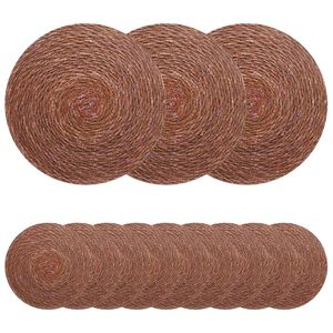vidaXL Manteles de hierba marina 12 uds. Marr&oacute;n 100% Hierba marina
