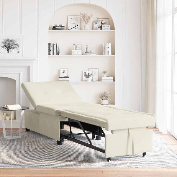 vidaXL Sofá Cama Crema 67 x 194 x 38 cm Terciopelo