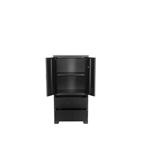 LABEL51 Armario bajo Fence negro 50x35x100 cm