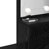 vidaXL Juego de mesa de tocador LED con caj&oacute;n 2 pcs Roble Negro