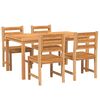 vidaXL Juego de comedor para jard&iacute;n 5 piezas madera maciza de teca