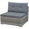 vidaXL Set de muebles de jardín 10 pzas y cojines ratán sintético gris