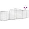 vidaXL Cestas de gaviones 7 uds forma de arco hierro 300x30x80/100 cm