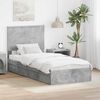 vidaXL Cama con almacenamiento con cabecera Gris Concreto 75 x 190 cm