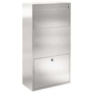 vidaXL Caja de entrega de paquetes con puerta Plateado 44 x 22 x 82 cm