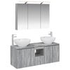 vidaXL Juego de Muebles de Ba&ntilde;o 4 pcs Sonoma gris Madera de ingenier&iacute;a