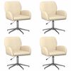 vidaXL Sillas de escritorio giratorias 4 uds. 54 x 58 x 90 cm Crema