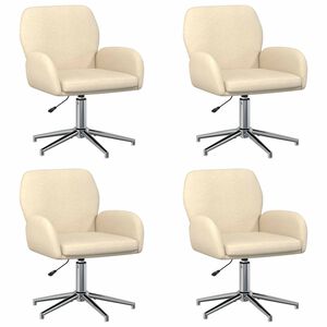 vidaXL Sillas de escritorio giratorias 4 uds. 54 x 58 x 90 cm Crema