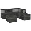 vidaXL Muebles palets de jard&iacute;n 6 pzas madera maciza pino gris oscuro