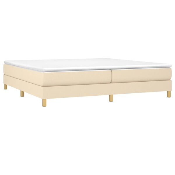 vidaXL Estructura de cama con somier tela color crema 200x200 cm