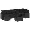 vidaXL Set de sof&aacute;s de jard&iacute;n 8 piezas y cojines rat&aacute;n sint&eacute;tico negro