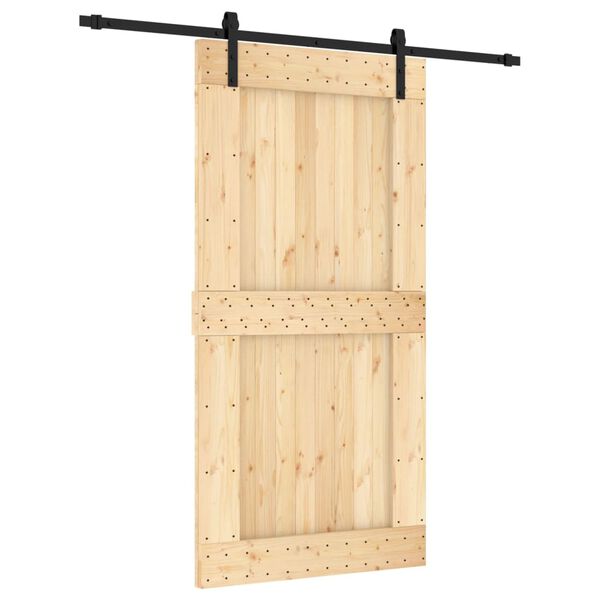 vidaXL Puerta corredera con herrajes madera maciza de pino 100x210 cm