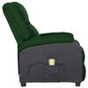 vidaXL Sillón de masaje de cuero sintético y tela verde