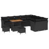 vidaXL Conjunto de sof&aacute;s de jard&iacute;n 12 uds. Negro rat&aacute;n sint&eacute;tico