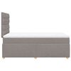vidaXL Cama box spring con colch&oacute;n tela gris taupe 120x190 cm
