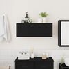 vidaXL Mueble de pared de ba&ntilde;o madera ingenier&iacute;a negro 80x25x30 cm