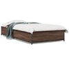vidaXL Estructura cama madera ingenier&iacute;a metal marr&oacute;n roble 90x190 cm