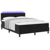 vidaXL Cama Box Spring LED con colch&oacute;n Negro 140 x 190 cm Terciopelo