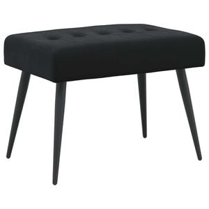 vidaXL Banco con tapicer&iacute;a con botones Negro 60 x 40 x 45 cm