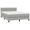 vidaXL Cama box spring con colch&oacute;n tela gris claro 140x190 cm