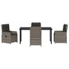 vidaXL Conjunto de Comedor de Jard&iacute;n 5 pcs Gris rat&aacute;n sint&eacute;tico